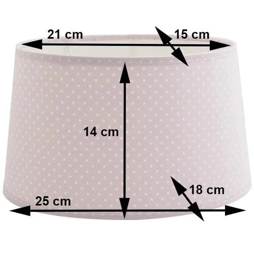 Lampenschirm rosa weiß gepunktet oval E27 Tischlampe Stoff