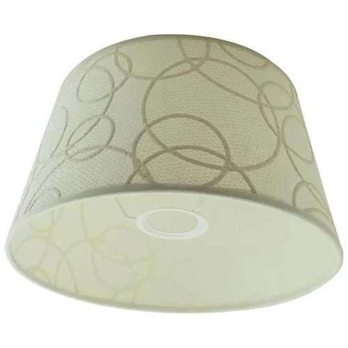 Lampenschirm rund Stoff creme mit Muster 25 cm E27