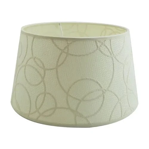 Lampenschirm rund Stoff creme mit Muster 25 cm E27