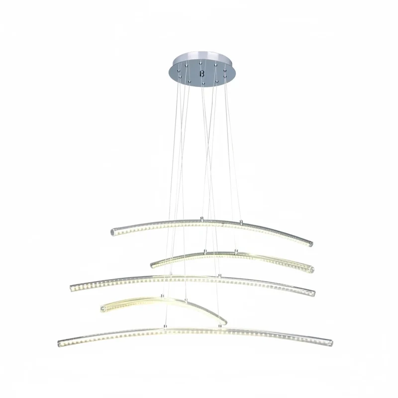 Stripe 72W LED Pendelleuchte Chrom Balkenleuchte Acryl 5x Stäbe