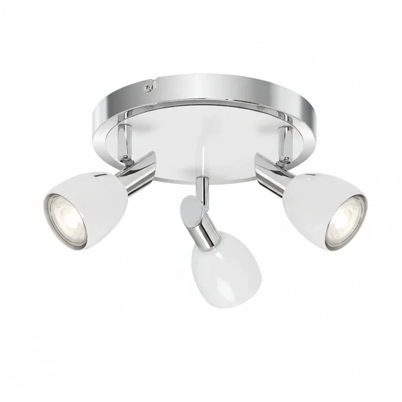 Deckenstrahler LED 3-flammig weiß / Chrom – COMBI – inkl. GU10 LED – schwenkbar