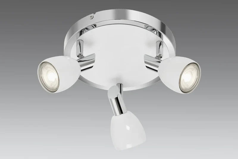 Deckenstrahler LED 3-flammig weiß / Chrom – COMBI – inkl. GU10 LED – schwenkbar