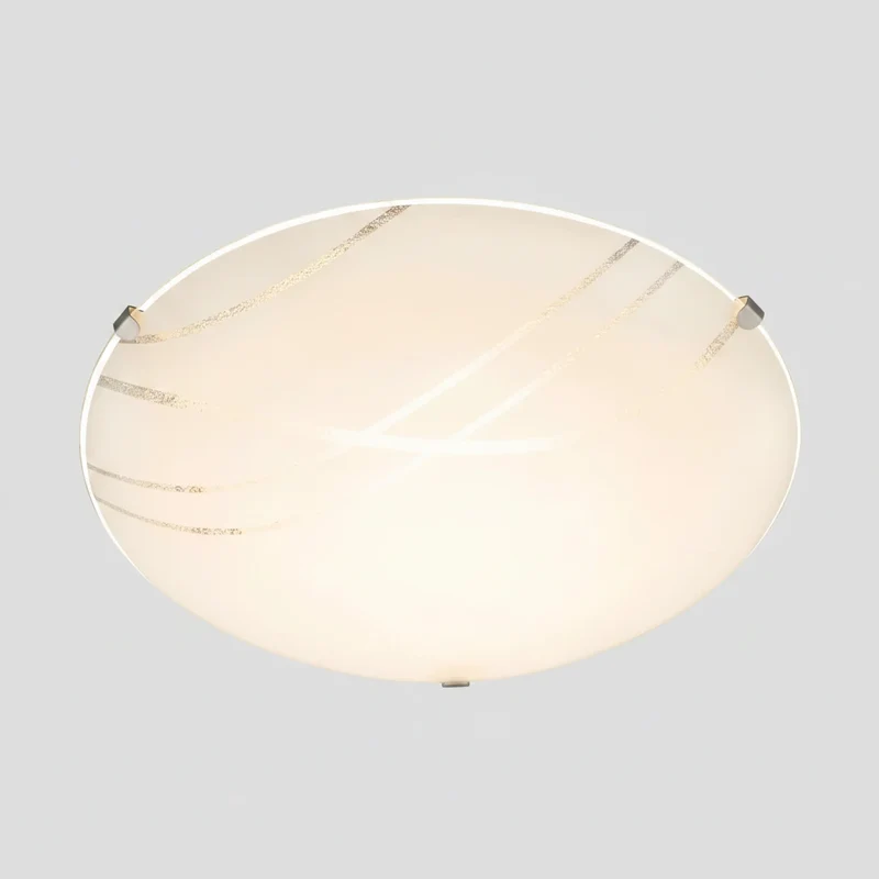 Runde LED Deckenleuchte NOVO Glas weiß mit Dekor 25 cm | Briloner
