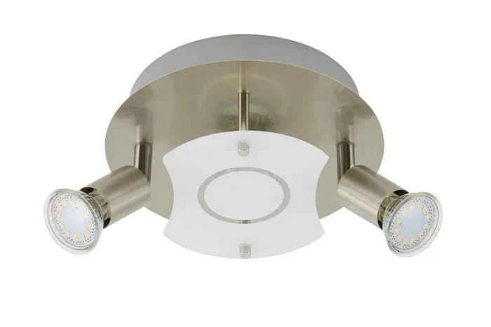 LED Deckenleuchte rund mit Strahlern START 3flg nickel matt 20cm