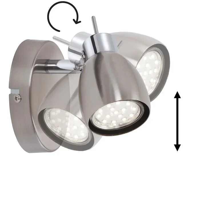 LED Spot 1-flammig nickel-matt – TWO Deckenspot schwenkbar inkl. GU10, 230V