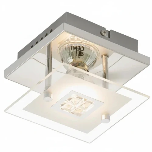Kleine LED Wand- & Deckenleuchte TULA mit Glas Chrom 12x12 cm – Chrom glänzend | Briloner