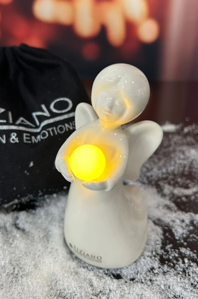 Geschenksäckchen groß Deko Engel Laila mit LED Kugel 17cm