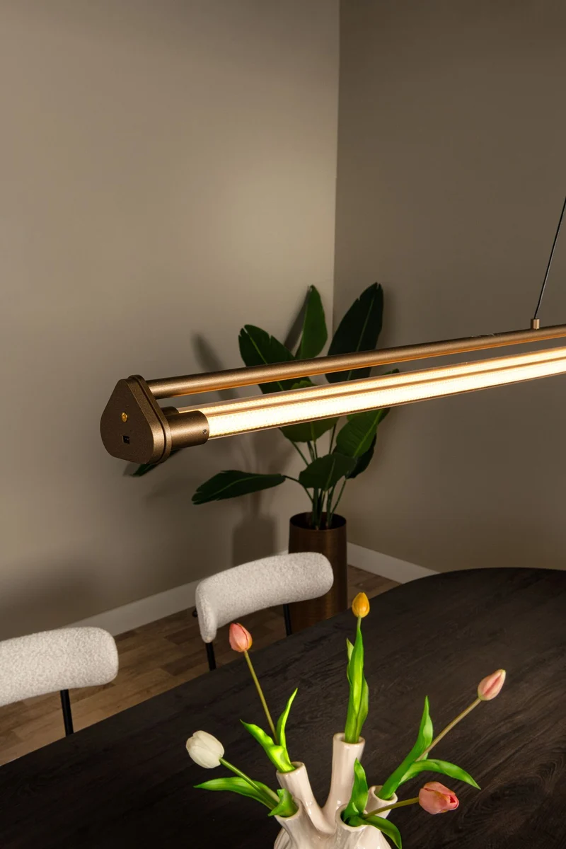LED-Pendelleuchte Janderin 2-flammig dimmbar mit Gestensteuerung Champagner