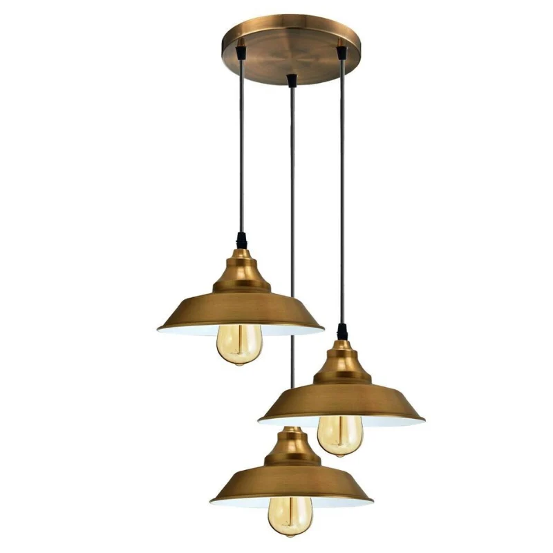 3-flammige Hängelampe Vintage Bunte Pendelleuchte ~ 3191