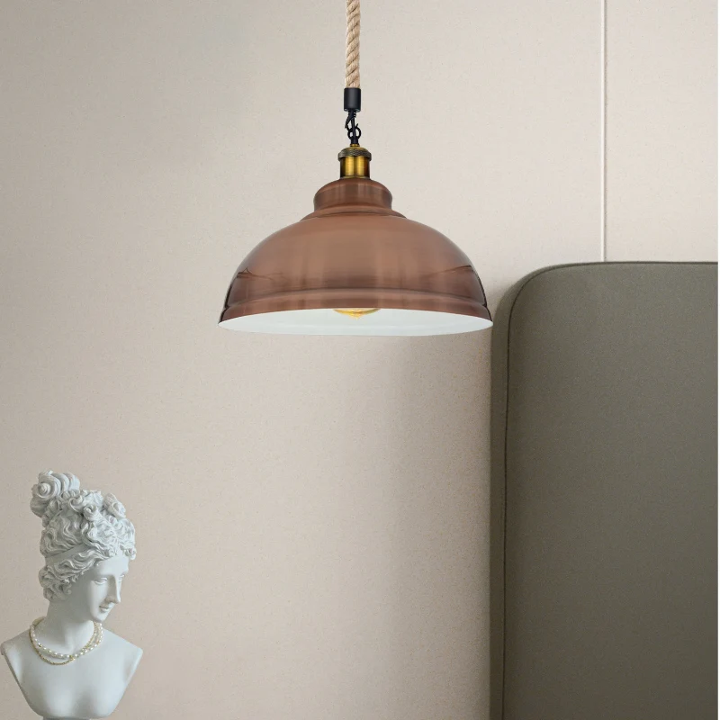 Hanfseil Hängeleuchten Metallkuppelschirm für Esszimmer~3031