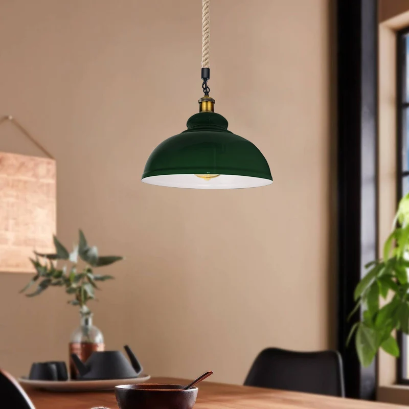 Hanfseil Grun Pendelleuchte Hängelampe Kuppelschirm Ø 30cm~3036