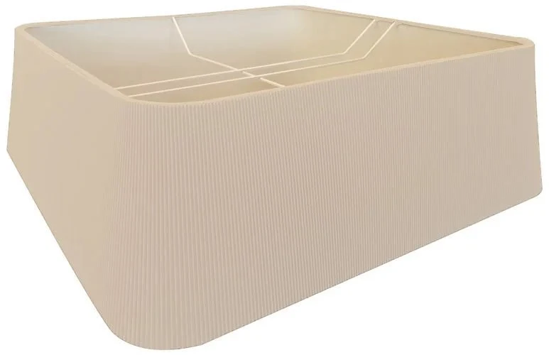 XXL Lampenschirm Plissee creme quadratisch mit Sichtblende