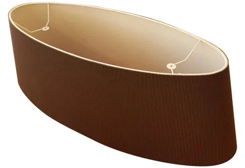 XXL Lampenschirm oval Plissee braun 90 cm für Hängelampe