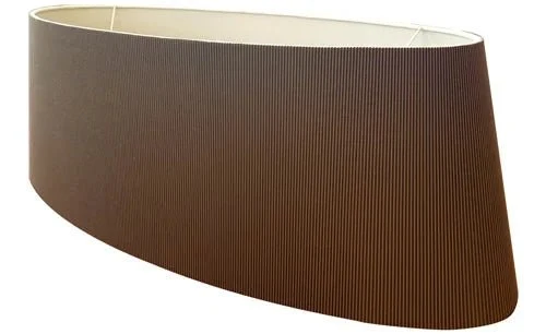 XXL Lampenschirm oval Plissee braun 90 cm für Hängelampe
