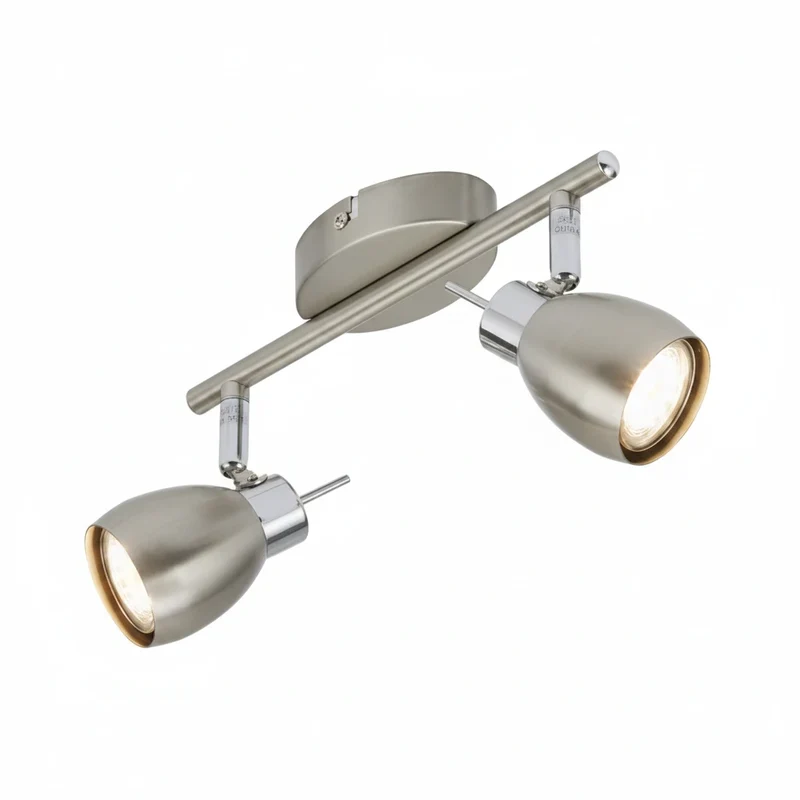 LED Strahlerleiste 2-flammig nickel-matt – TWO Deckenspot schwenkbar inkl. GU10, 230V