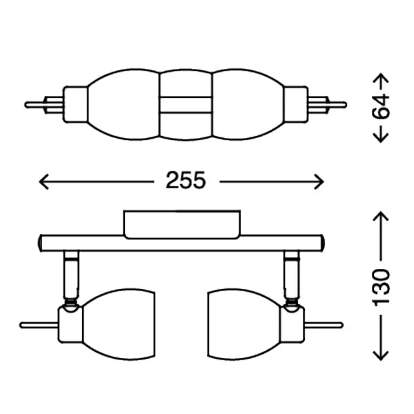 LED Strahlerleiste 2-flammig nickel-matt – TWO Deckenspot schwenkbar inkl. GU10, 230V
