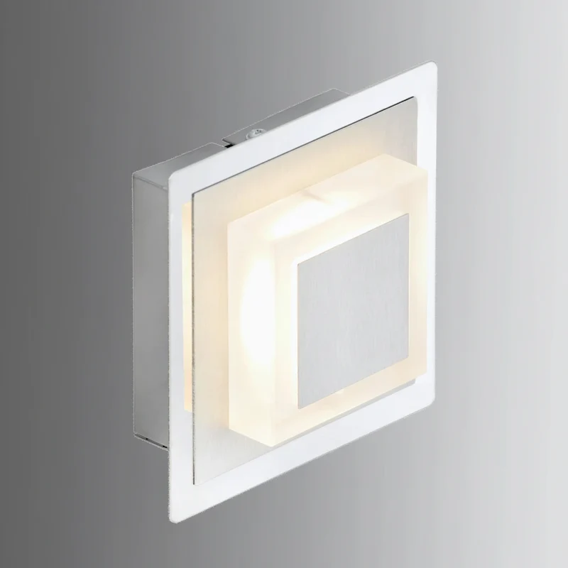Kleine LED Wand- & Deckenleuchte Aufputz-Spot 12x12cm eckig