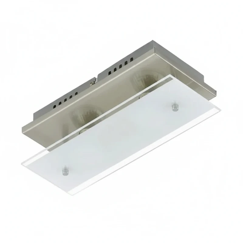 Kleine LED Wandlampe Deckenlampe aus Glas satiniert 2flg 12x27cm