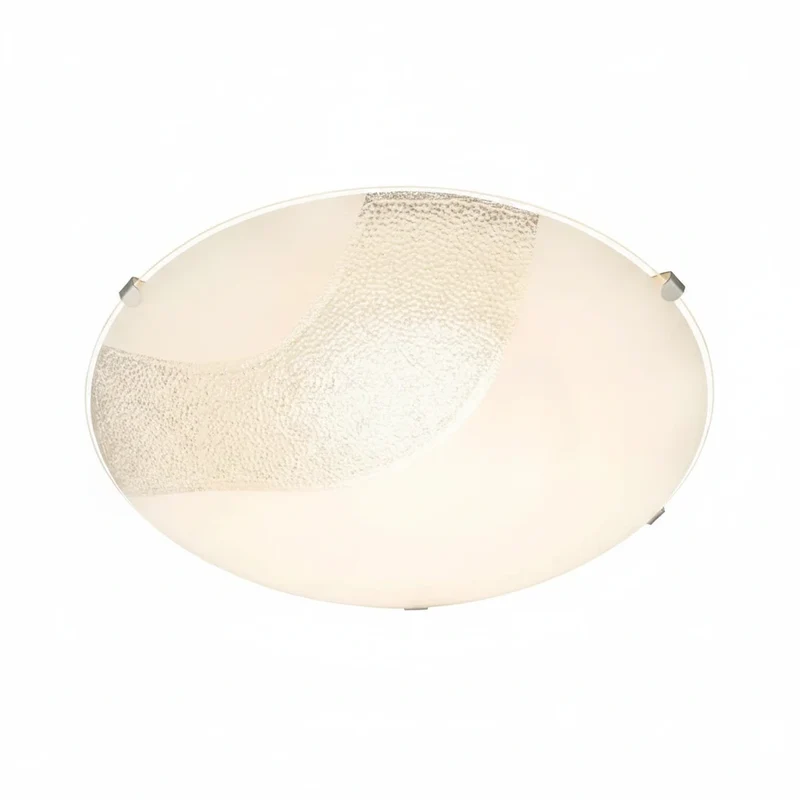 Runde LED Deckenleuchte NOVO Glas weiß mit Glitzer-Dekor 25cm