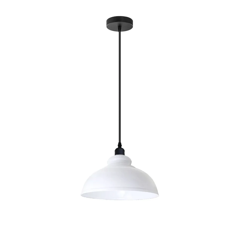 Industrie Pendelleuchte Metall Weiß | Ø29cm Schirm | E27 Fassung~2962