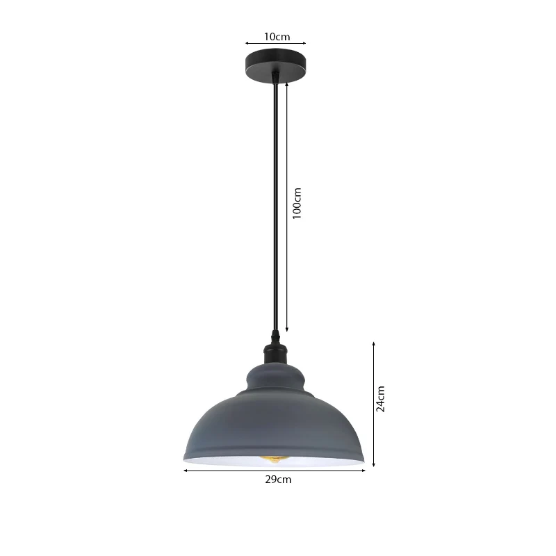 Grau Pendelleuchte & Hangelampen mit Schirm Ø 29cm|E27 ~2961