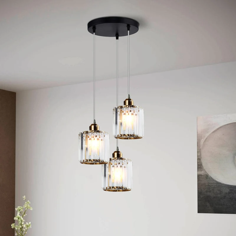 3-Wege Glas Hängelampe für Wohn & Esszimmer - Modern - Pendelleuchte ~ 3245