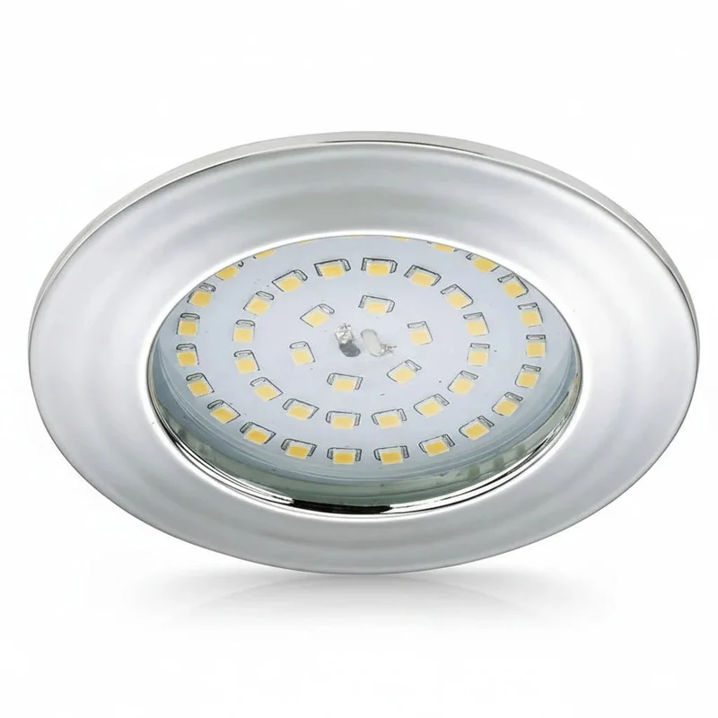 LED Einbauleuchte IP44 10,5 W warmweiß – Chrom, Ø 85 mm, 230 V