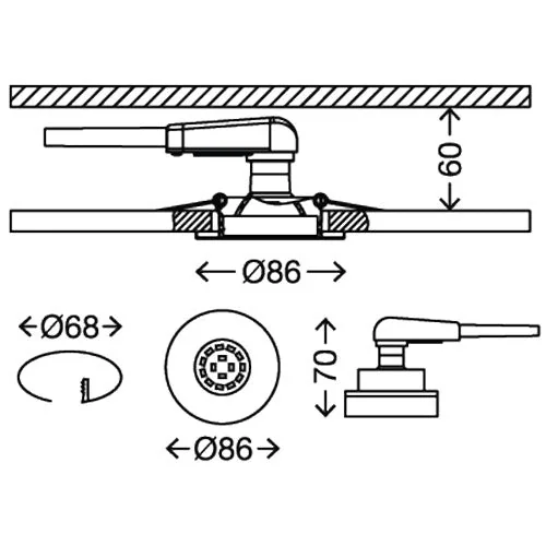 3er Set LED Einbaustrahler Chrom – schwenkbar, GU10, inkl. 5 W LED (230 V)