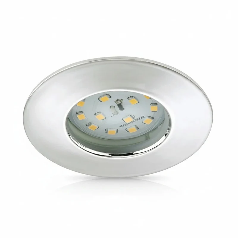 LED Einbaustrahler Chrom 5 W IP44 ultra slim 60 mm – Warmweiß 3000 K – Briloner 8311-018