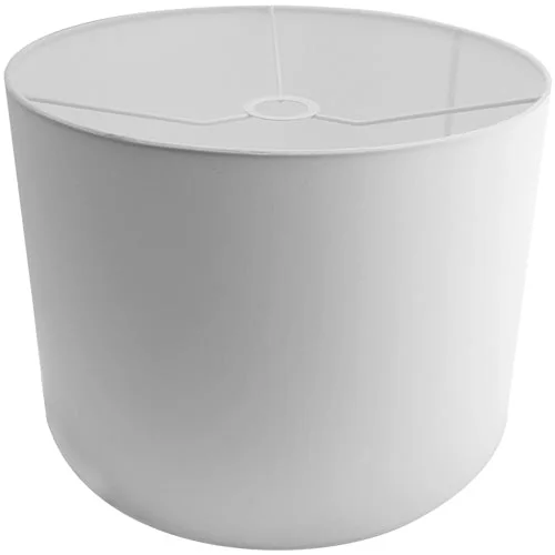Lampenschirm Stoff weiß rund Zylinder E27 Ø 39 cm Stehlampe