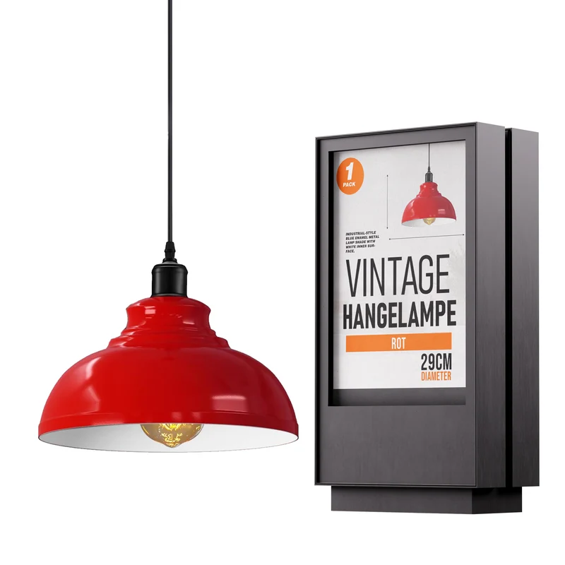 Industrie Rot Pendelleuchte | Ø 29cm | E27 ~2957