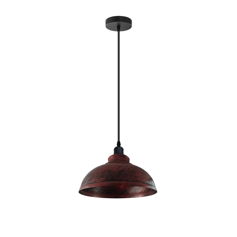 Retro-Industrie Pendelleuchte E27, Metall, Rustikales Rot, 95cm~2959