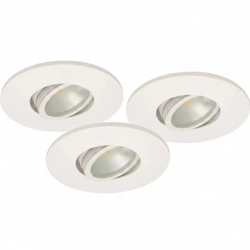 3er Set LED Einbaustrahler dimmbar & schwenkbar – IP44 – Weiß – Malmbergs MD-350