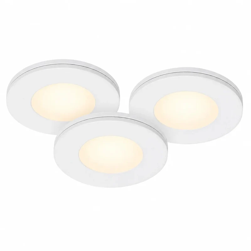 3er Set LED Spots Aufputz & Möbeleinbau dimmbar weiß – Malmbergs MD-305 – 9W / 57 mm