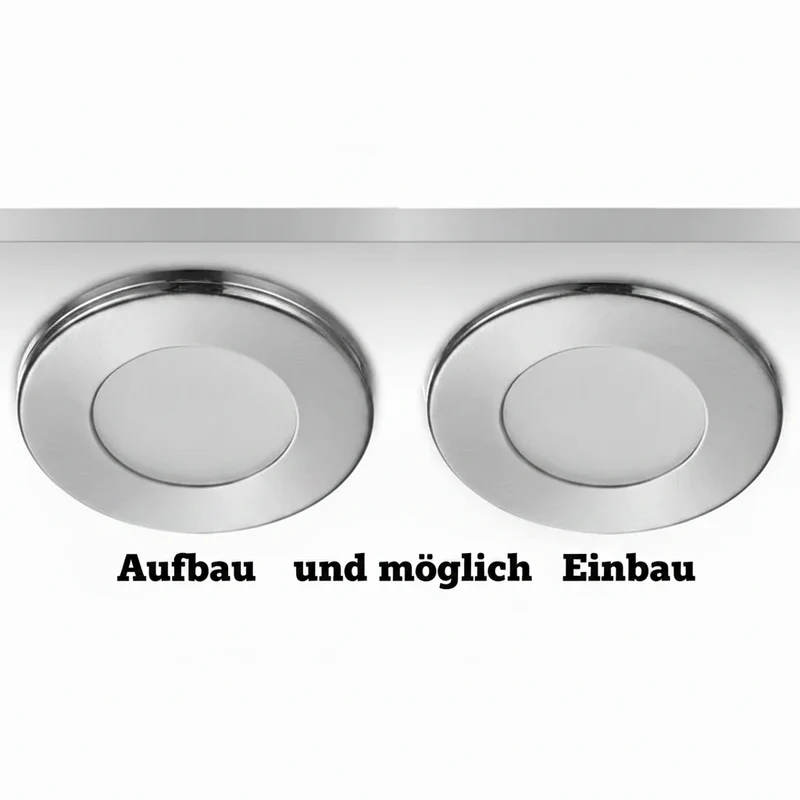 3er Set LED Spots Möbelleuchten 57mm dimmbar silber – Ultra Slim 6mm – Malmbergs MD-305