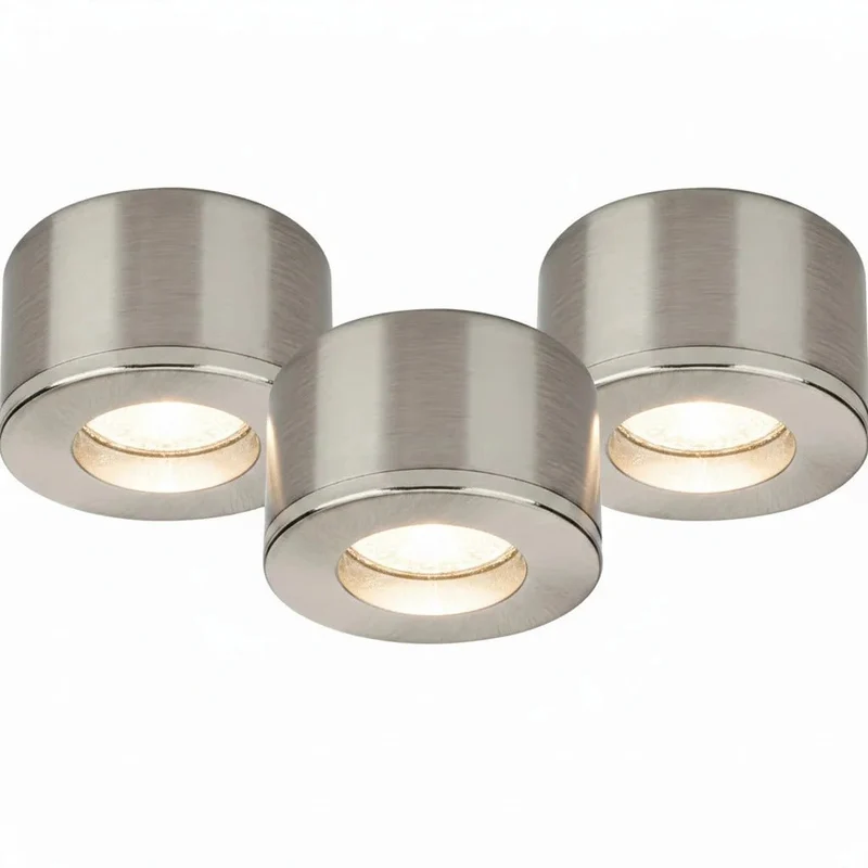 3er Set Mini LED Spots MD-29 – Einbau & Aufbau, dimmbar, IP44, nickel matt