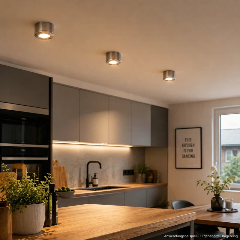 3er Set Mini LED Spots MD-29 – Einbau & Aufbau, dimmbar, IP44, nickel matt