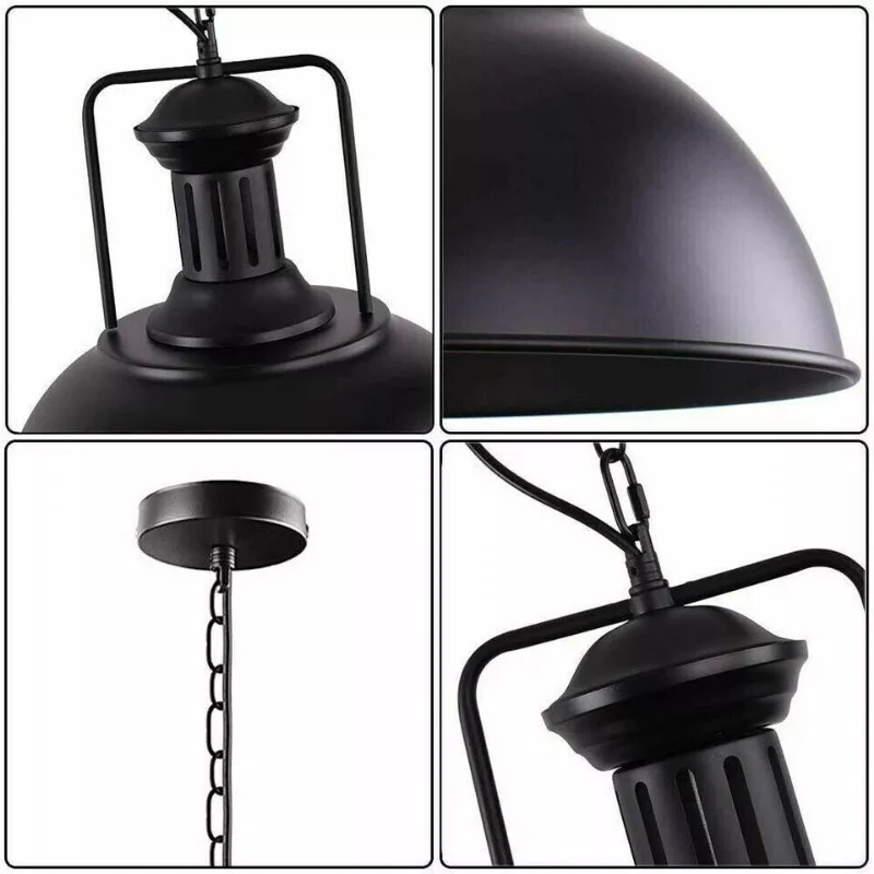Industrielle Pendelleuchte schwarz modern Hangelampen~3172