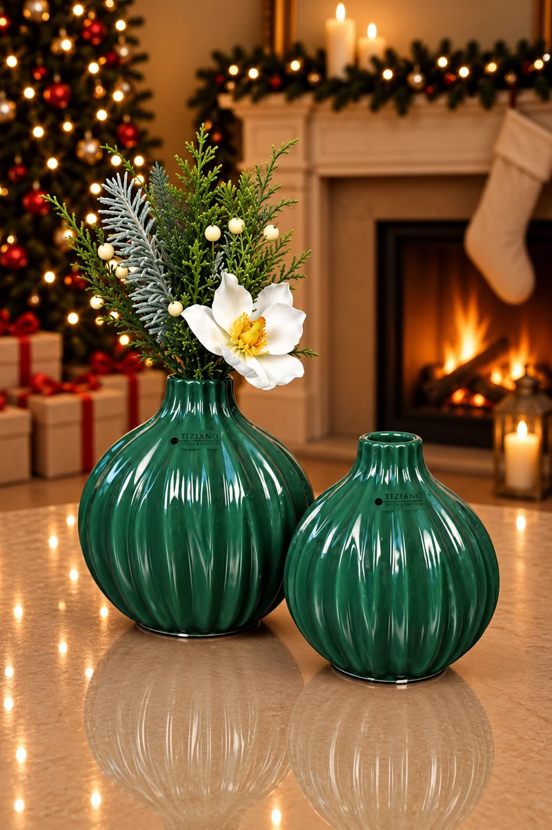 Vase Siena bauchig grün