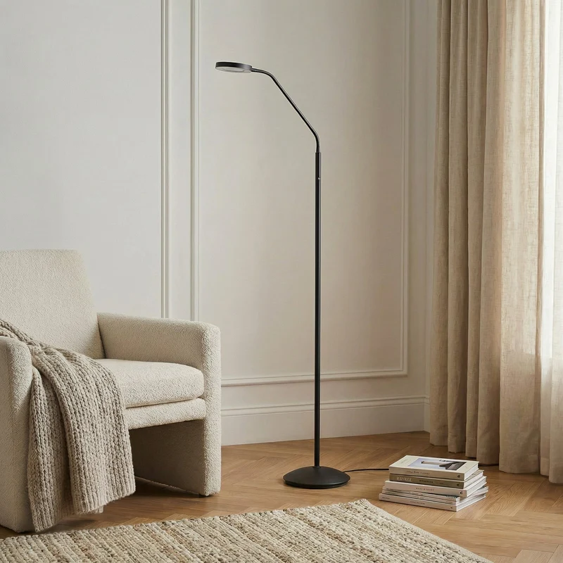 B-Ware Lindby Stehleuchte Standlampe LED Akku Elvyn Dimmer Schwarz Verstellbar dimmbar