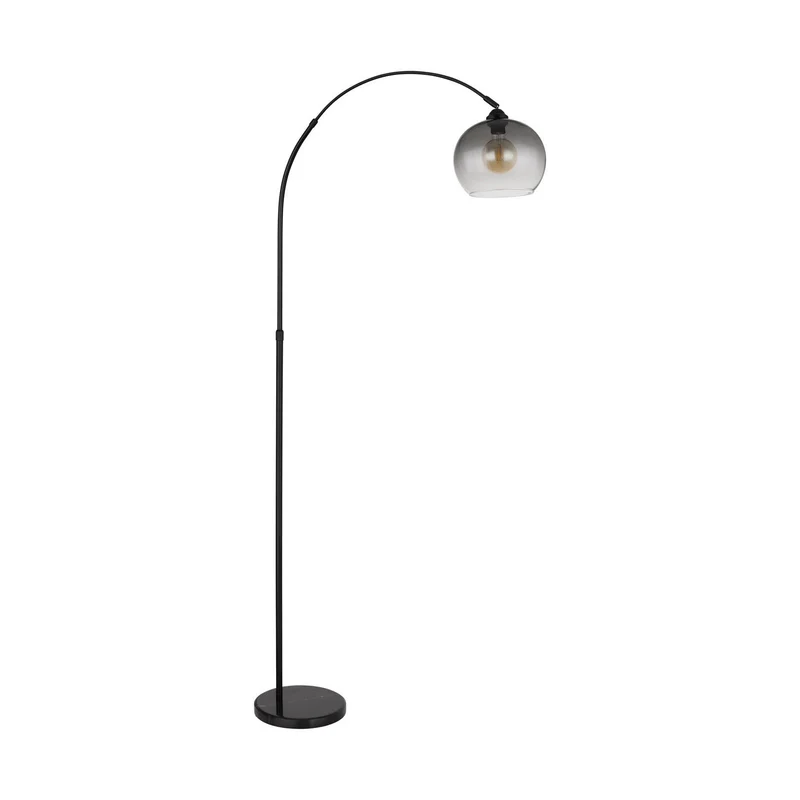 B-Ware Globo Stehlampe Standlampe Newcastle Stehleuchte 196 cm schwarz matt rauchgrau