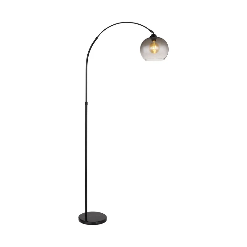 B-Ware Globo Stehlampe Standlampe Newcastle Stehleuchte 196 cm schwarz matt rauchgrau