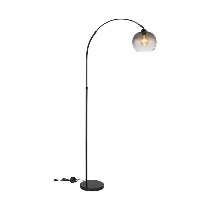 B-Ware Globo Stehlampe Standlampe Newcastle Stehleuchte 196 cm schwarz matt rauchgrau