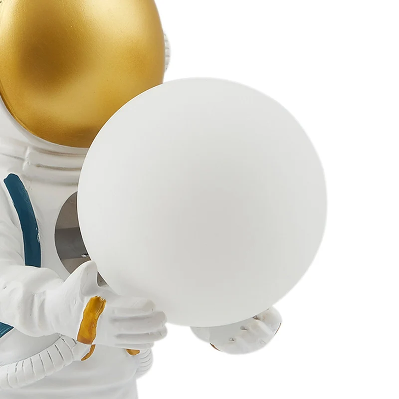 B-Ware Lindby Tischleuchte Kosmo LED Lampe Astronauten Design Keramik Glas weiß gold
