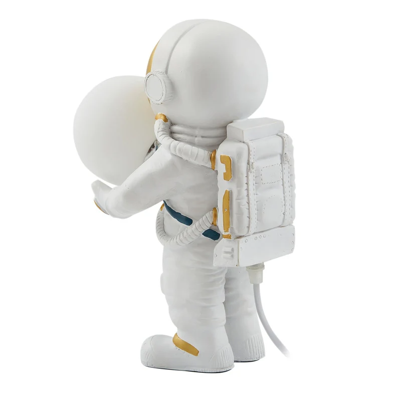 B-Ware Lindby Tischleuchte Kosmo LED Lampe Astronauten Design Keramik Glas weiß gold