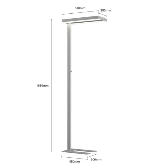 B-Ware Arcchio Stehlampe Büroleuchte LED Logan silber Dimmer Office dimmbar