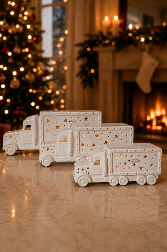 Deko Tiziano Truck LED creme-weiß
