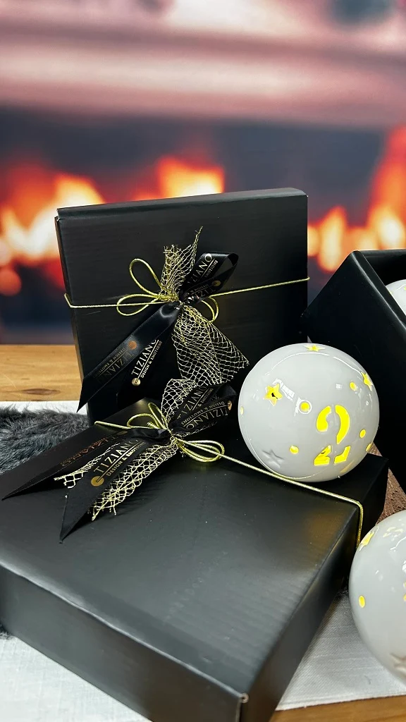 4er Set Adventskugel Canzo LED im Geschenkkarton