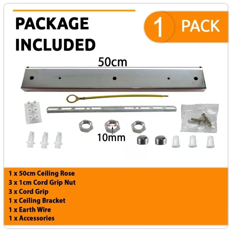50cm Metallbaldachin-Deckenplatte mit 3 Löchern ~2693