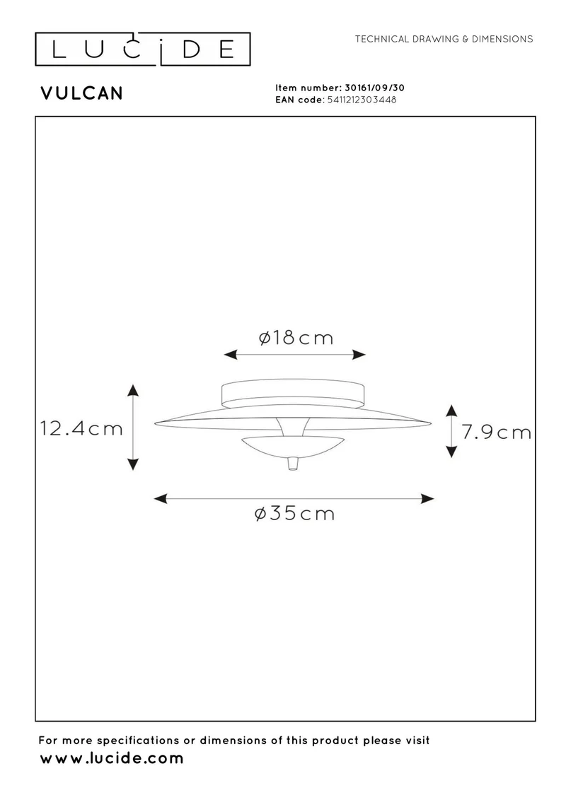 LED-Deckenleuchte Vulcan dimmbar Schwarz